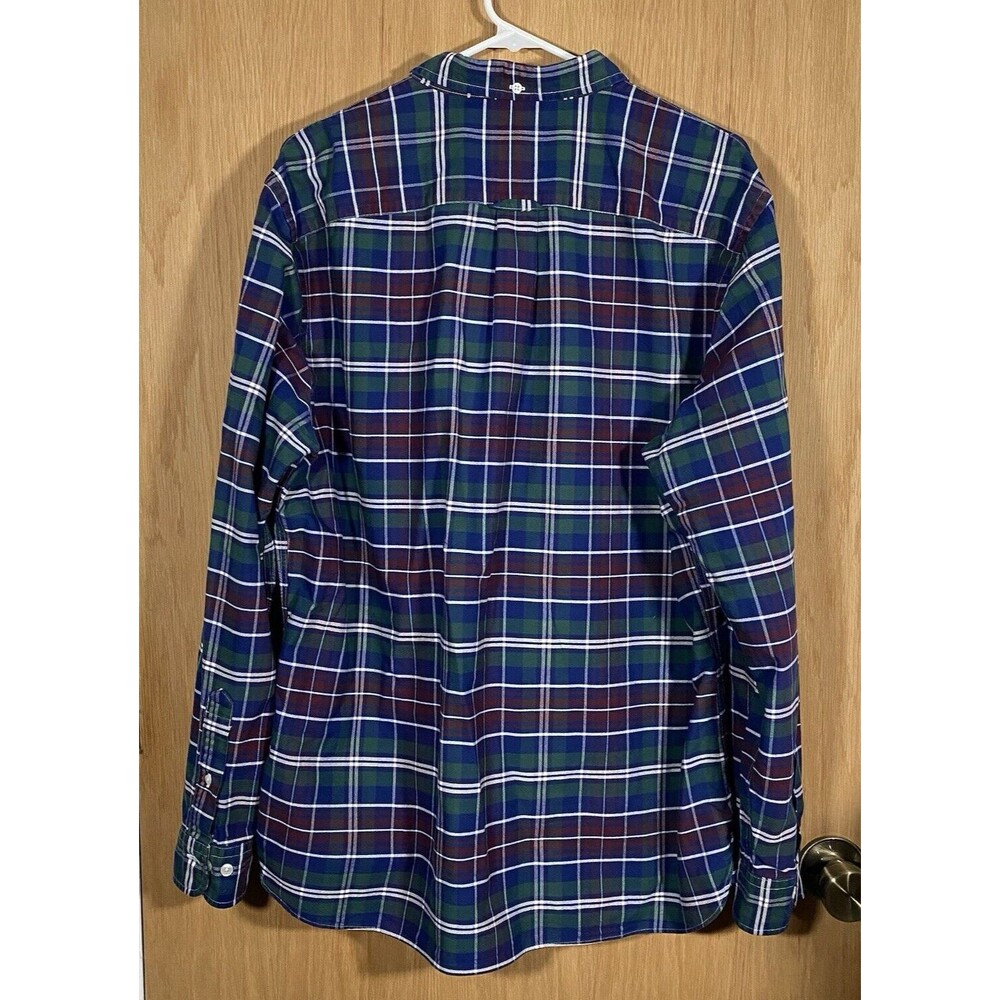 Brooks Brothers Button Down Plaid Shirt Blue Green Red Cotton Classic Men's XL - Picture 2 of 9